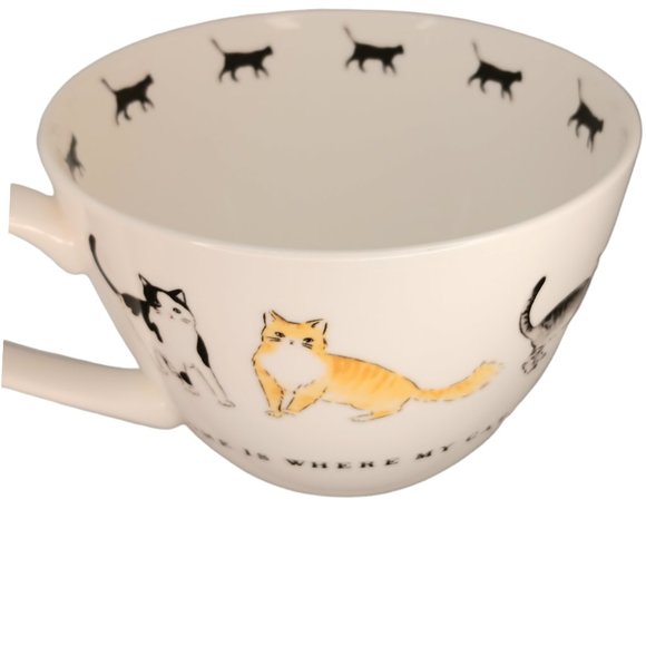 Cat Mug  "HOME IS WHERE MY CAT IS" Portobello 16 Ounces - Picture 9 of 12
